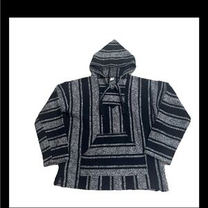 Men's Black and Gray Striped Sweater
